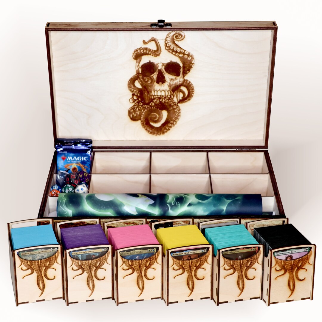 Ultimate Commander Deck Box - Kraken Theme! Fits SIX EDH Decks, Playmat, and more! | MTG | Card Storage Box | Tentacles | Pirates | Octopus | MakerPlace by Michaels Ultimate Commander Deck Box - Kraken Theme! Fits SIX EDH Decks, Playmat, and more! | MTG | Card Storage Box | Tentacles | Pirates | Octopus | MakerPlace by Michaels